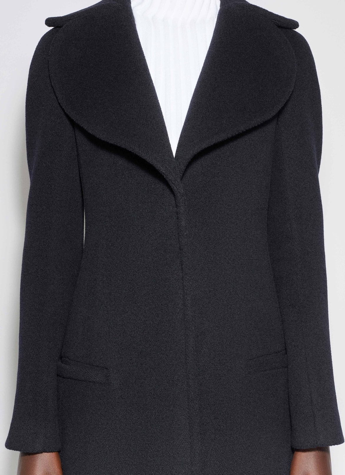 CINCHED WOOL COAT ALAÏA MARINE CINCHED WOOL COAT